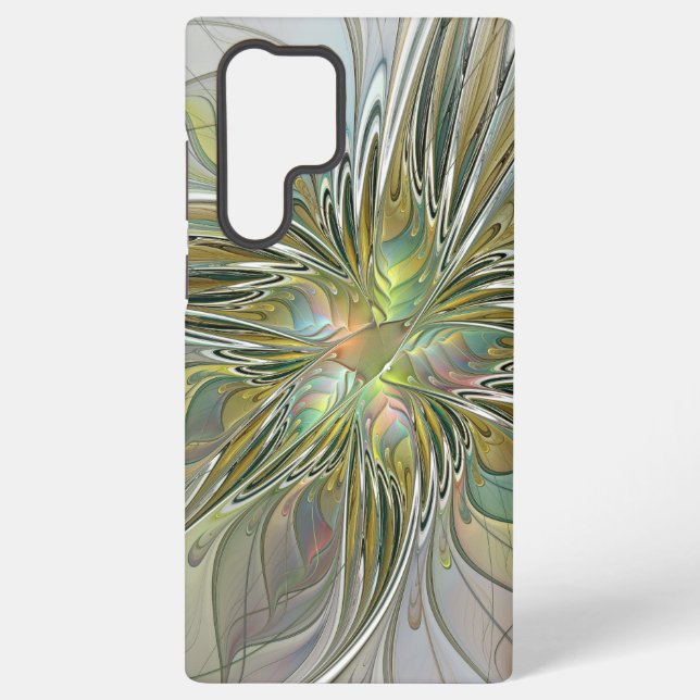 Coque Samsung Galaxy Imaginaire Floral Fleur Art Fractal Moderne Avec O (Verso)