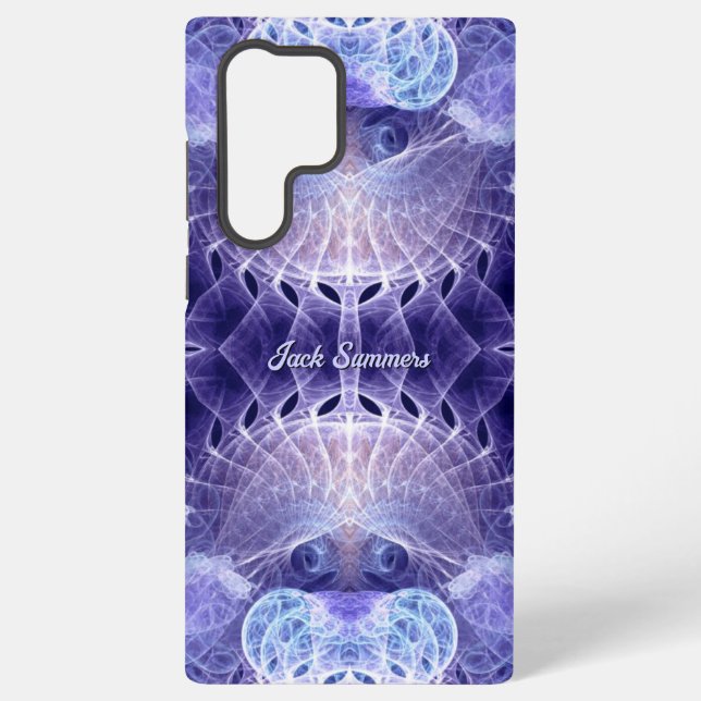 Coque Samsung Galaxy Imaginaire Lilac fractal Nom personnalisé (Verso)