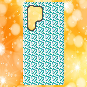 Coque Samsung Galaxy Imprimé moderne de paisley sarcelle, motif floral 