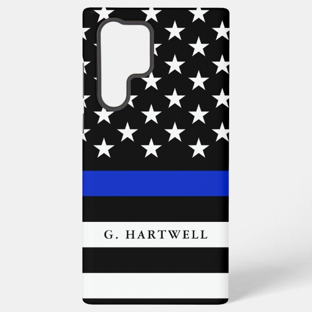 Coque Samsung Galaxy Indicateur de police de nom personnalisé (Verso)