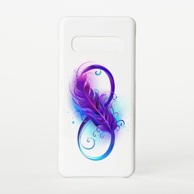 Coque Samsung Galaxy Infinity with Purple Feather (Dos)