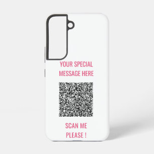 Coque Samsung Galaxy Informations QR personnalisées Votre texte spécial
