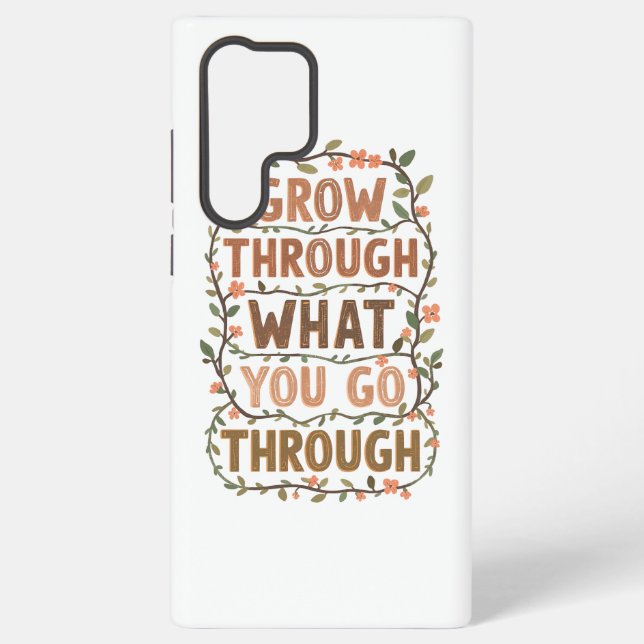 Coque Samsung Galaxy Inspirational Botanical Growth Saying (Verso)