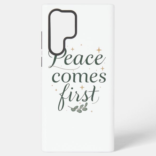 Coque Samsung Galaxy Inspirational "Peace Comes First" Quote (Verso)
