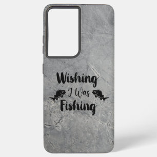 Coque Samsung Galaxy J'aimerais pêcher une citation drôle