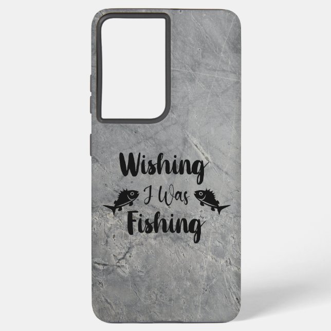 Coque Samsung Galaxy J'aimerais pêcher une citation drôle (Verso)
