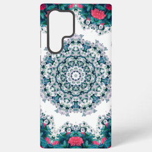 Coque Samsung Galaxy Jardin Eau Fontaine Fleurs rouges Mandala Design