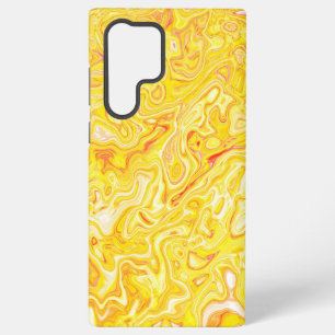 Coque Samsung Galaxy Jaune coloré Abstrait Texture de marbre liquide