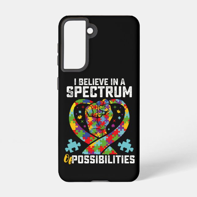 Coque Samsung Galaxy Je Crois En Un Spectre De Possibilités Autisme (Verso)