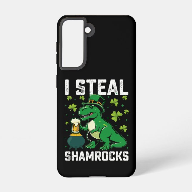 Coque Samsung Galaxy Je vole des Shamrocks à Rex Dinosaur St Patrick's  (Verso)