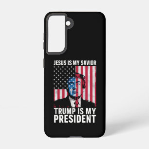 Coque Samsung Galaxy Jésus Est Mon Sauveur Trump Est Mon Président 2024