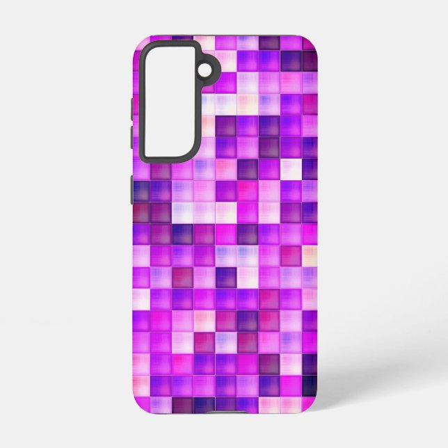 Coque Samsung Galaxy Jeu vidéo Pixels Carré rose Motif (Verso)