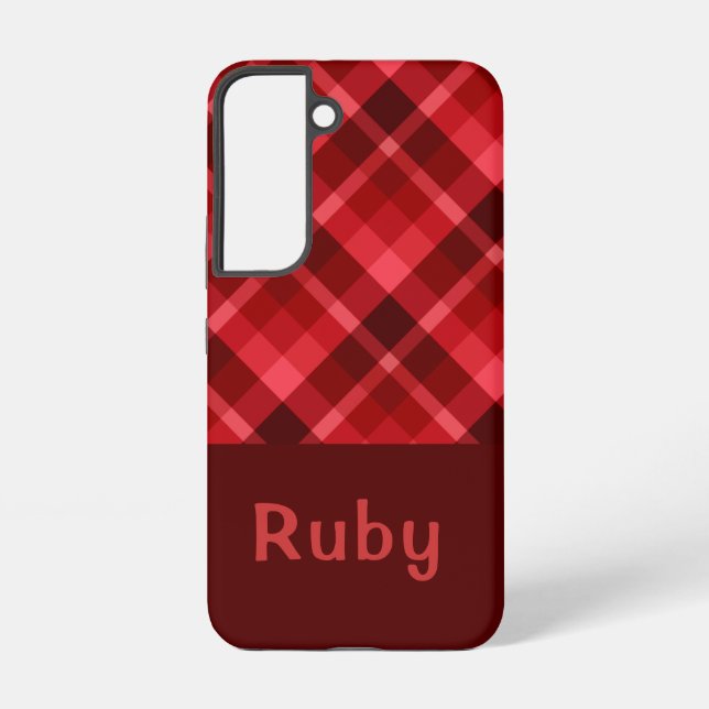 Coque Samsung Galaxy Joli Boîtier de Monogramme Rouge Ruby (Verso)