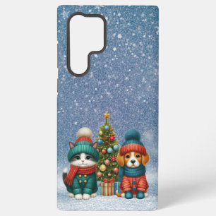 Coque Samsung Galaxy Joli chiot de Noël & chaton