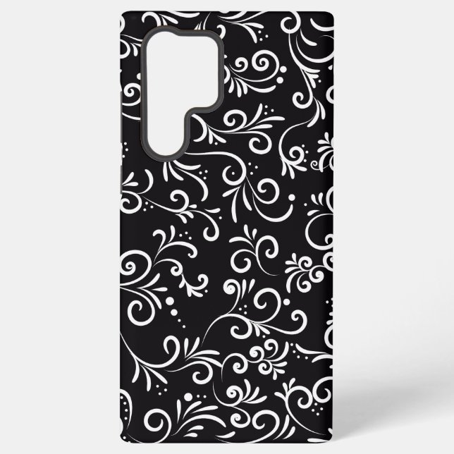 Coque Samsung Galaxy Joli noir élégant ornemental (Verso)