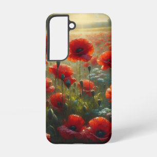 Coque Samsung Galaxy Joli terrain de pavot rouge le jour d'été