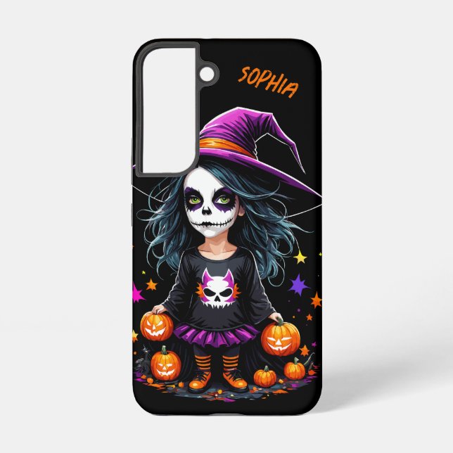 Coque Samsung Galaxy Jolie Adorable Kawaii Halloween sorcière (Verso)