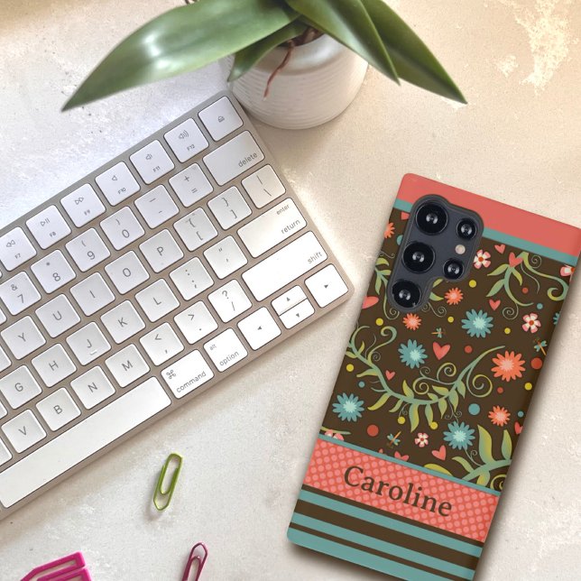 Coque Samsung Galaxy Jolie bande florale moderne NomInspirivity (Créateur téléchargé)