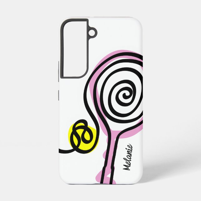 Coque Samsung Galaxy Jolie raquette de tennis rose Samsung Galaxy S22 C (Verso)