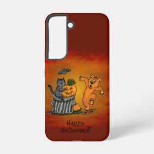 Coque Samsung Galaxy Joyeux Halloween ! Chien et araignée de chauve-sou