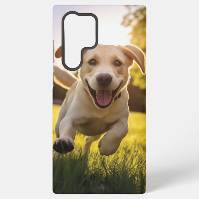 Coque Samsung Galaxy Joyeux Labrador Puppy Running (Verso)