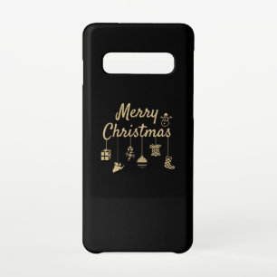 Coque Samsung Galaxy S10 Joyeux Noël Ornements or