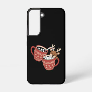 Coque Samsung Galaxy Joyeux Noël Renne Mignon Famille Noël Café