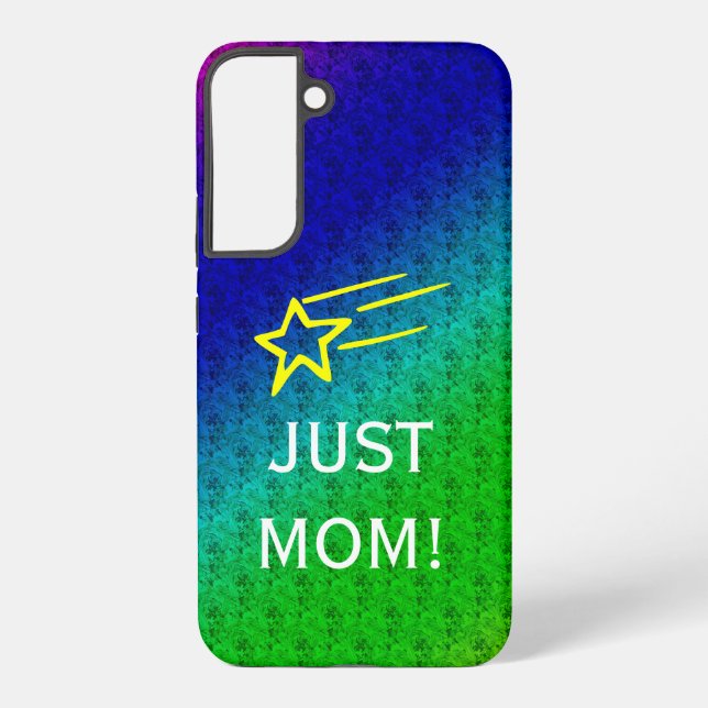 Coque Samsung Galaxy Juste maman fleur Motif bleu vert (Verso)