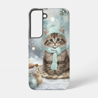 Coque Samsung Galaxy Kawaii Winter Cat Phone Case | Samsung Version