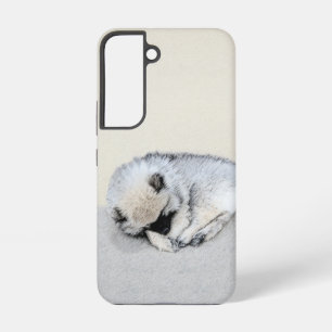 Coque Samsung Galaxy Keeshond Sleeping Puppy Peinture Chien Art origina