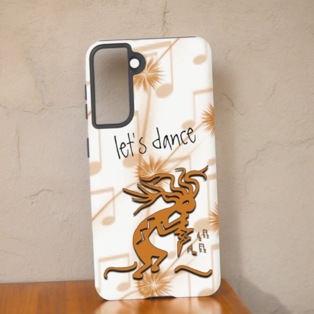 Coque Samsung Galaxy Kokopelli Avec Notes Musicales Oeuvre D'Art (back cover template phone case)