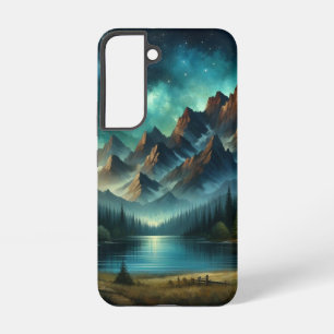 Coque Samsung Galaxy Lac Mountain/cabine sous les étoiles