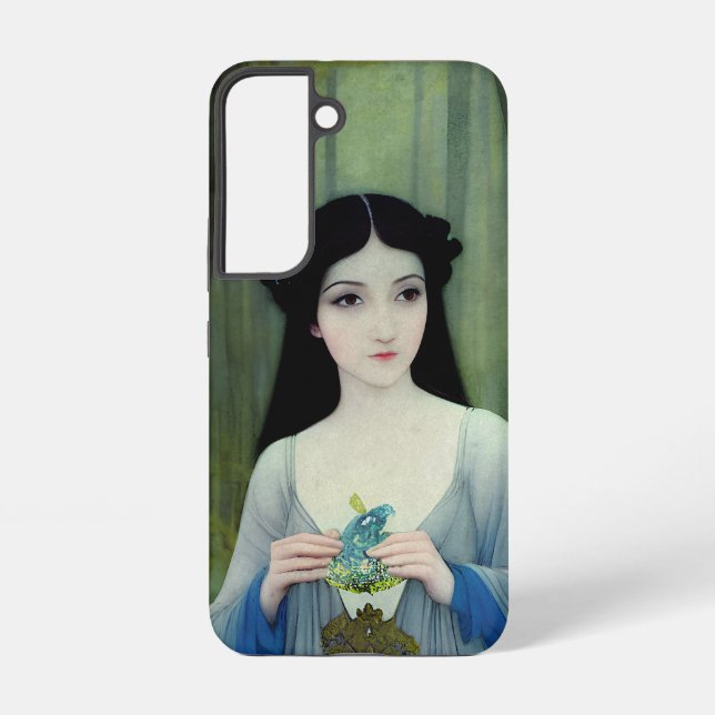 Coque Samsung Galaxy Lave-encre illustration de la belle femme à Woods (Verso)