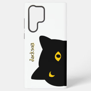 Coque Samsung Galaxy Le chat noir vous regarde avec les yeux dorés cout