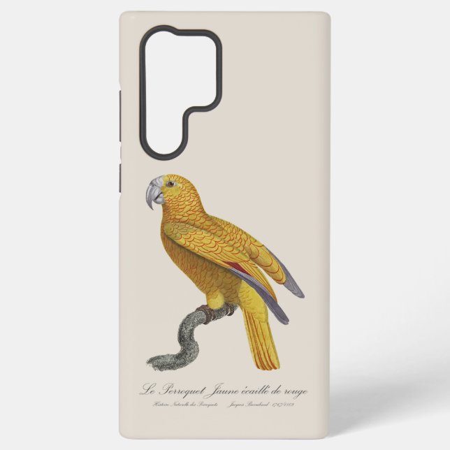 Coque Samsung Galaxy Le Perroquet Jaune ecaille de rouge (Verso)