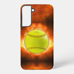Coque Samsung Galaxy Le softball de SlipperyJoe sur feu flammes feu feu