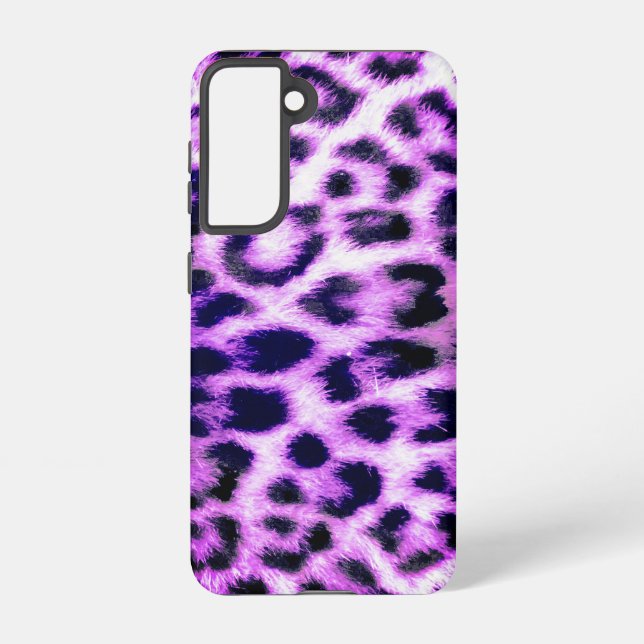 Coque Samsung Galaxy Leopard Cheetah Imprimer Faux Fur rose (Verso)