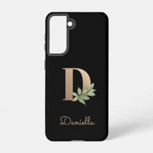 Coque Samsung Galaxy LETTRE D OR MONOGRAPHIQUE BOtanique Élégante