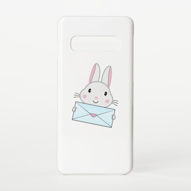 Coque Samsung Galaxy Lettre d'amour mignonne et belle lapin tenant (Dos)