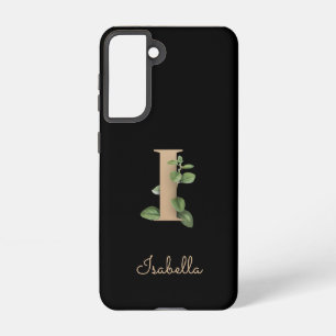 Coque Samsung Galaxy LETTRE D'OR MONOGRAPHIQUE BOtanique Élégante I