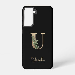 Coque Samsung Galaxy LETTRE D'OR MONOGRAPHIQUE BOtanique Élégante U