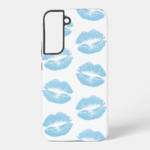 Coque Samsung Galaxy Lèvres bleues, motif de lèvres, rouge à lèvres ble