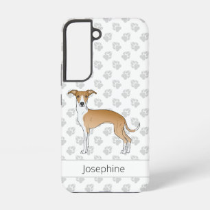 Coque Samsung Galaxy Lévrier Italien Fauve Et Blanc Avec Nom Personnali