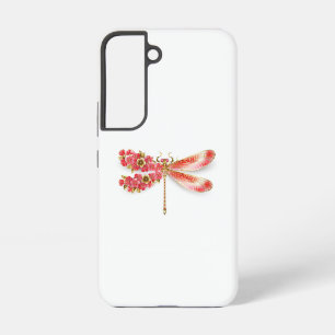 Coque Samsung Galaxy libellule de fleurs avec sakura de bijoux