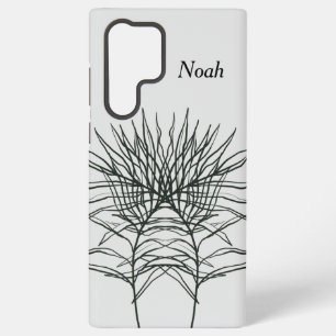 Coque Samsung Galaxy Lignes de feuille gris clair Samsung S22 Ultra Coq