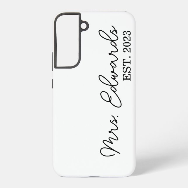 Coque Samsung Galaxy Limite Cursive Mme Custom Nom de famille Mariage C (Verso)