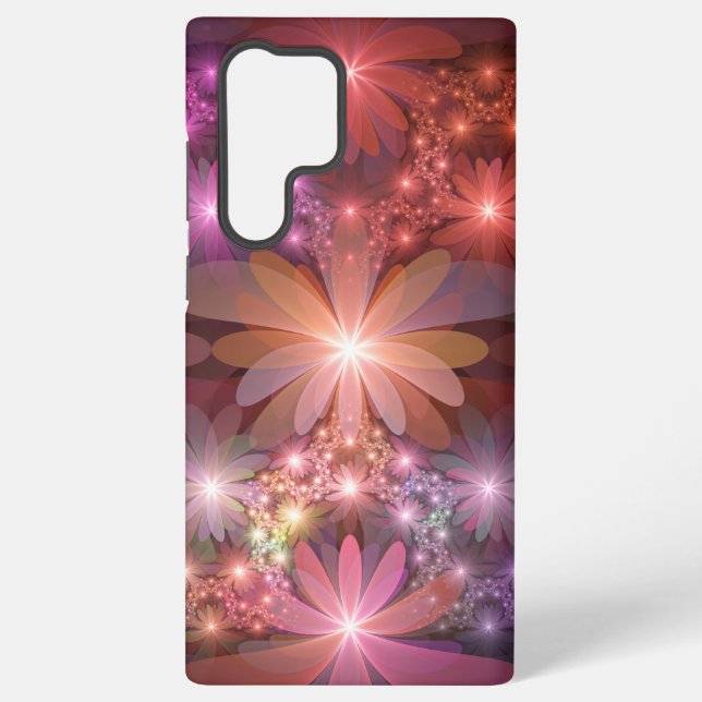 Coque Samsung Galaxy Lit De Fleurs Coloré brillant Abstrait Fractage Ar (Verso)