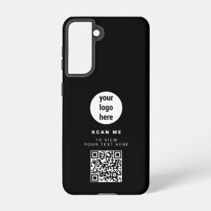 Coque Samsung Galaxy Logo d'entreprise de code QR Noir minimaliste Entr