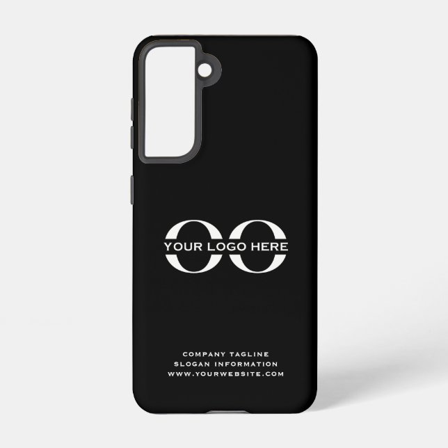 Coque Samsung Galaxy Logo d'entreprise personnalisé noir (Verso)