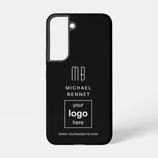 Coque Samsung Galaxy Logo Personnalisé Noir Moderne (Verso)